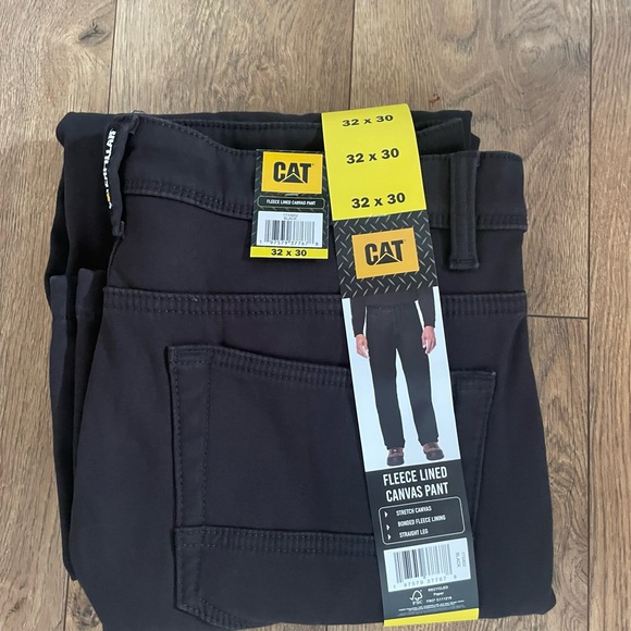 CAT Men's Fleece Lined Canvas Pant, Stretch Canvas, Straight Leg - Picture 15 of 15